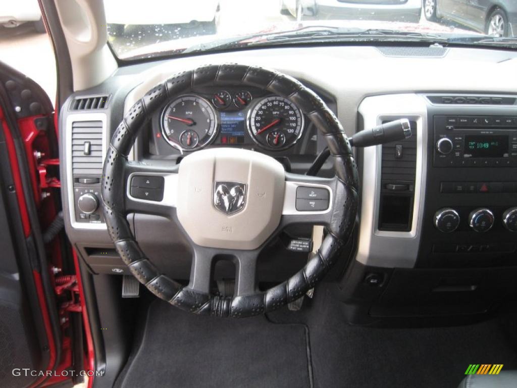 2010 Ram 1500 SLT Quad Cab - Inferno Red Crystal Pearl / Dark Slate/Medium Graystone photo #9