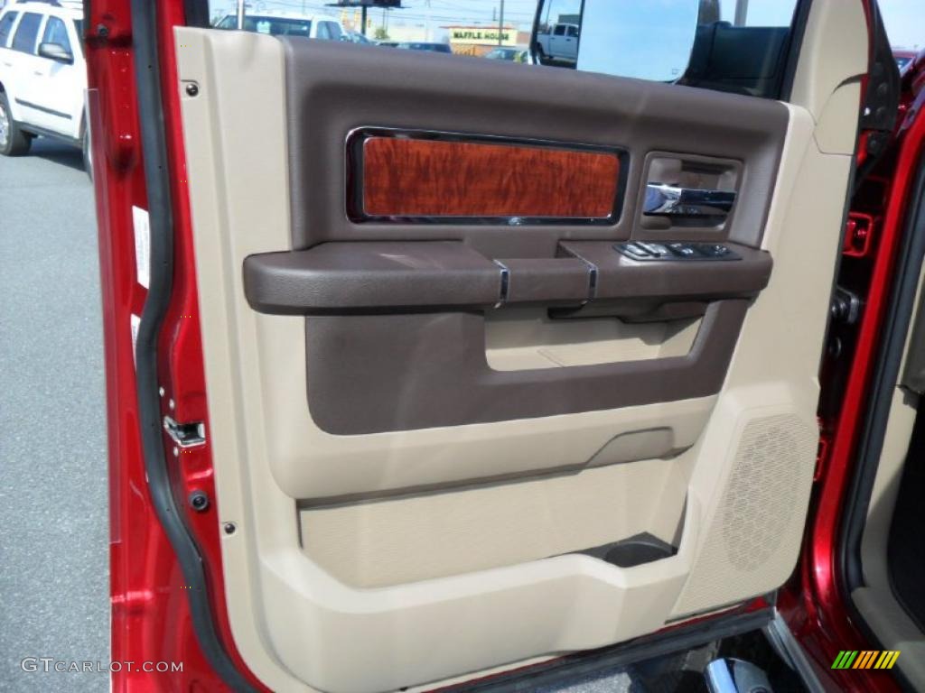 2011 Dodge Ram 2500 HD Laramie Crew Cab 4x4 Light Pebble Beige/Bark Brown Door Panel Photo #45772724