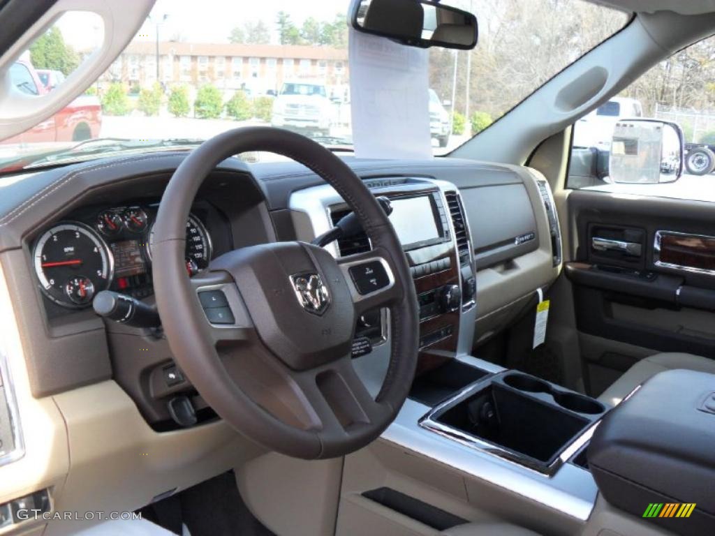 2011 Dodge Ram 2500 HD Laramie Crew Cab 4x4 Light Pebble Beige/Bark Brown Dashboard Photo #45772876
