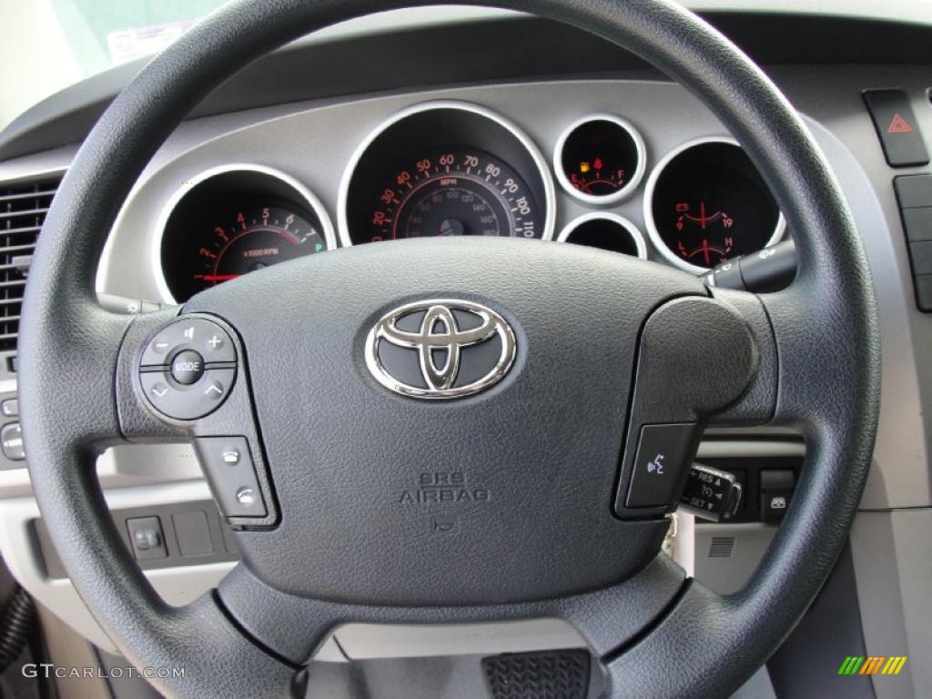 2011 Toyota Tundra CrewMax Graphite Gray Steering Wheel Photo #45776916