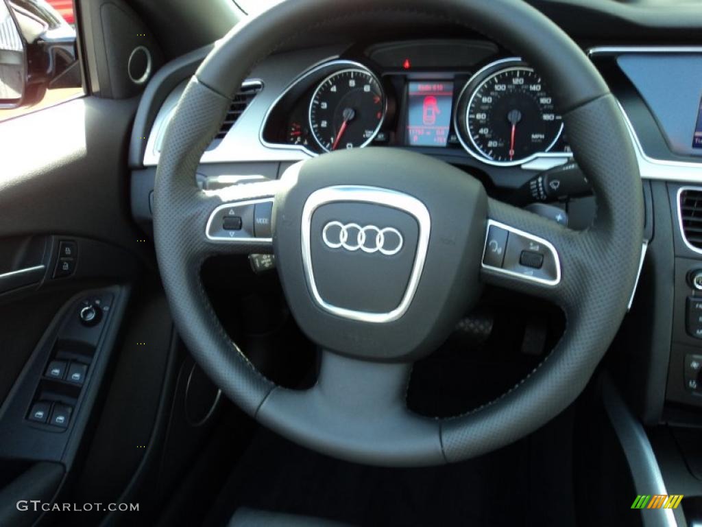 2010 Audi A5 2.0T Cabriolet Black Steering Wheel Photo #45780445