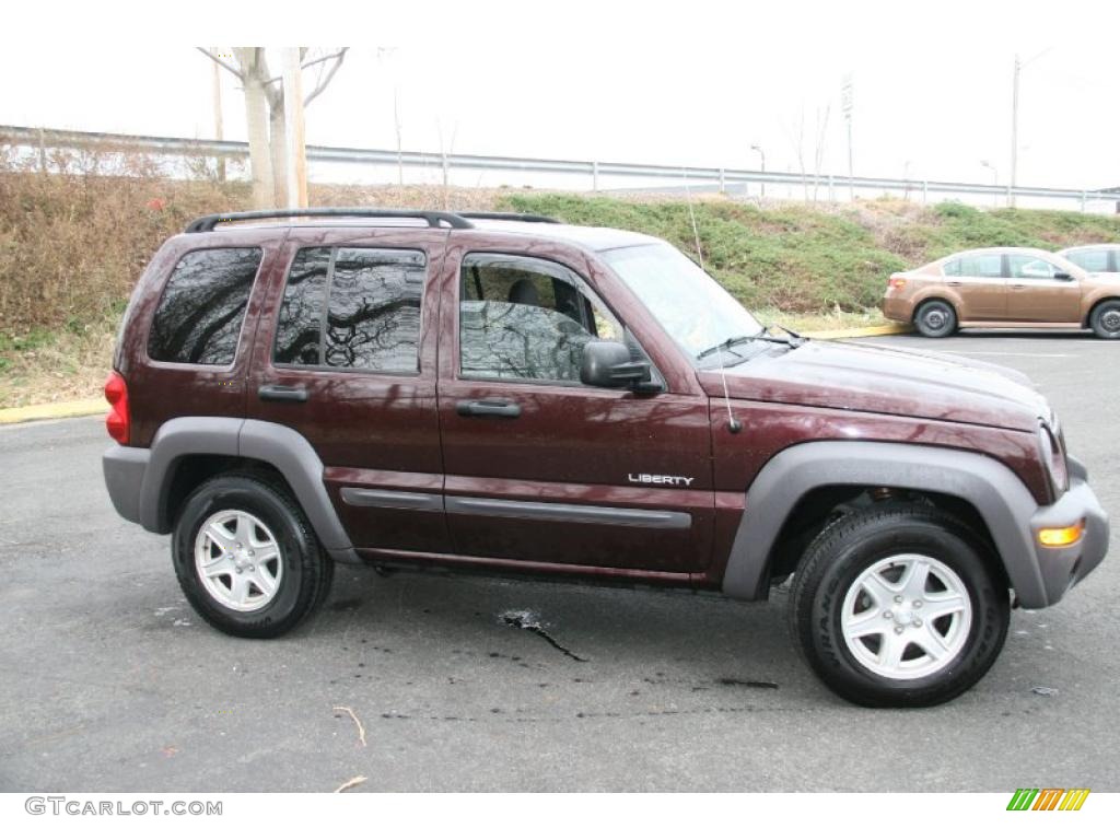 2004 Liberty Sport 4x4 - Deep Molten Red Pearl / Dark Slate Gray photo #4