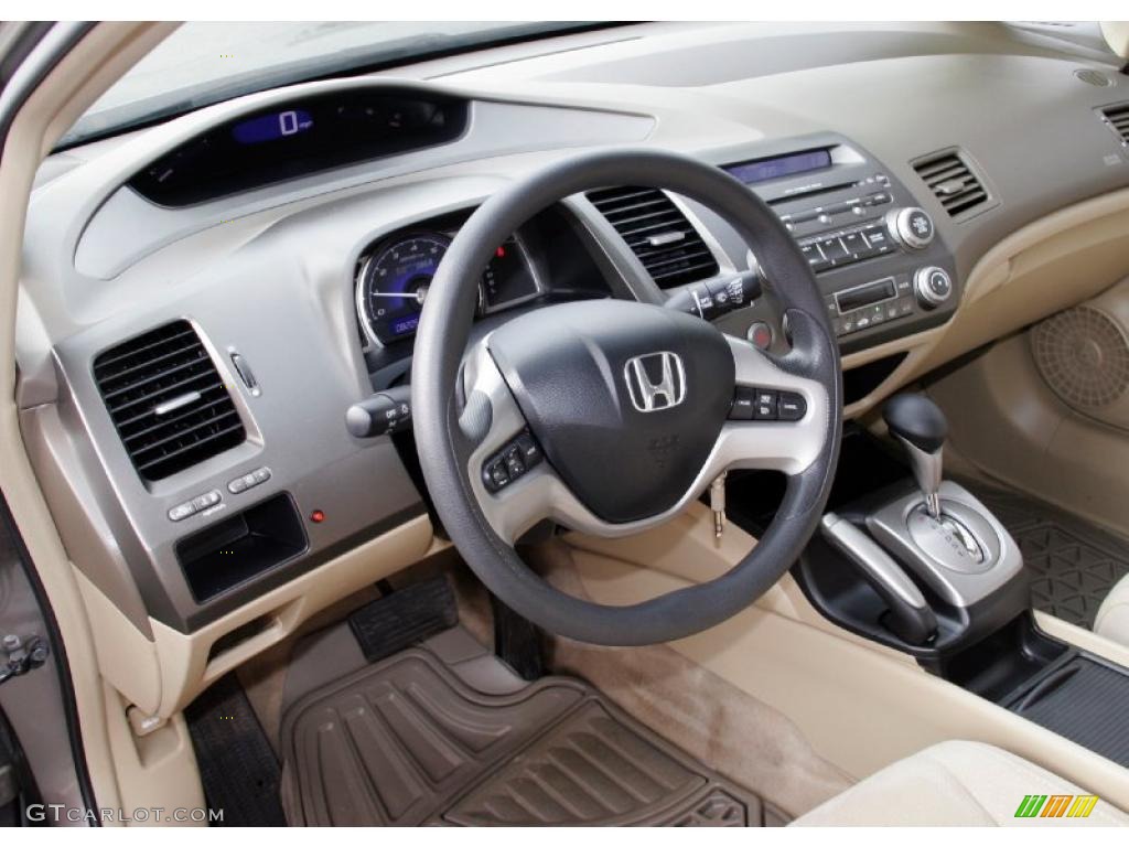 2007 Honda Civic Hybrid Sedan Ivory Dashboard Photo #45786094