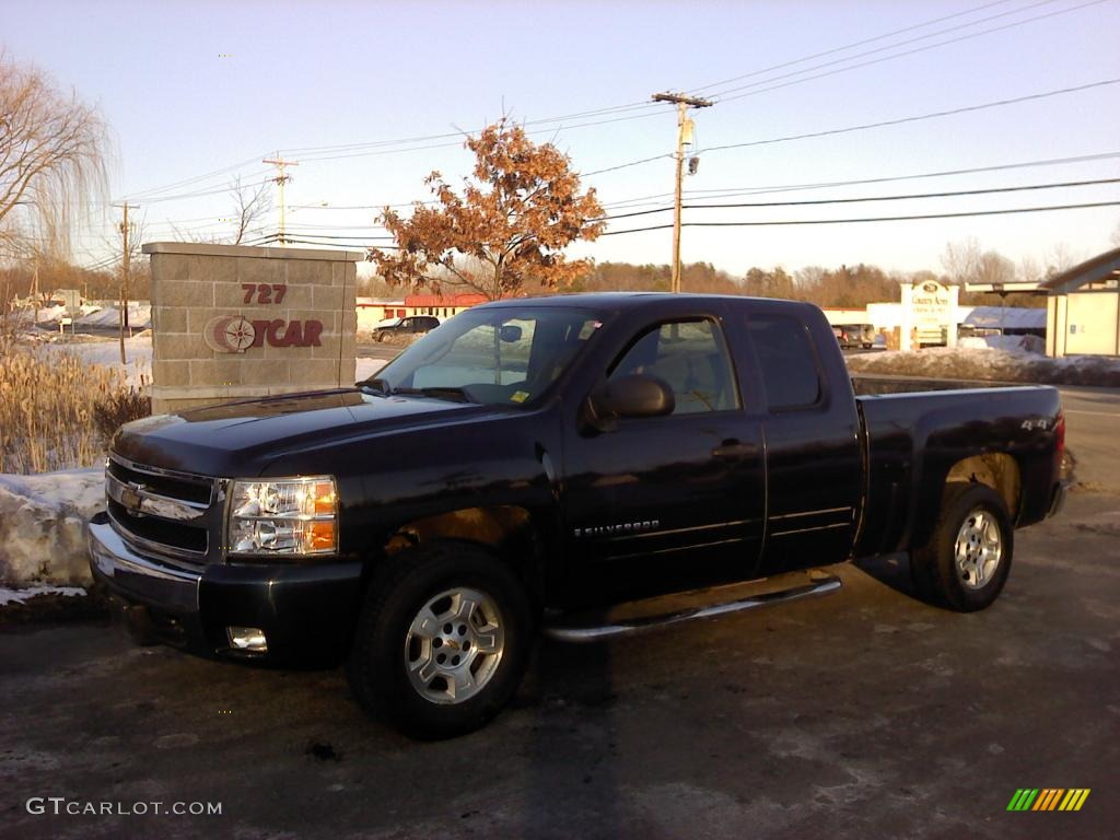 2008 Silverado 1500 LT Extended Cab 4x4 - Dark Blue Metallic / Ebony photo #1