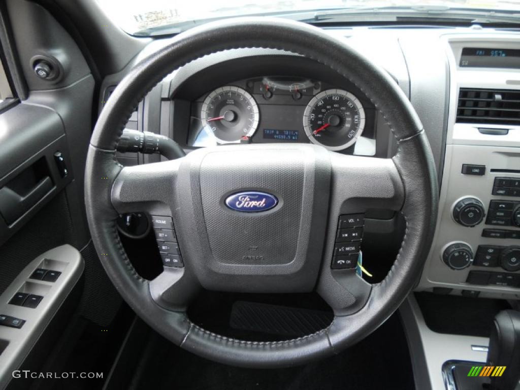 2009 Ford Escape XLT Charcoal Steering Wheel Photo #45790510