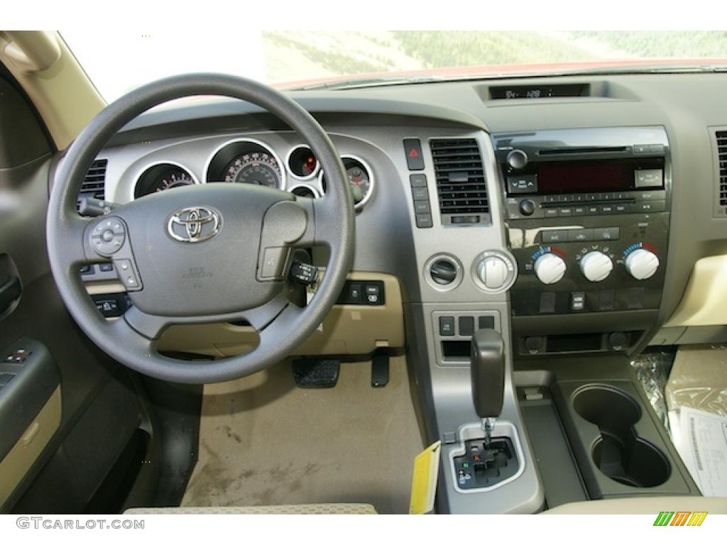 2011 Toyota Tundra TRD Double Cab 4x4 Sand Beige Dashboard Photo #45796551