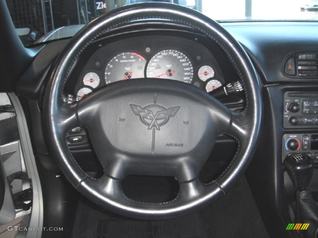 2001 Chevrolet Corvette Convertible Black Steering Wheel Photo #45797727
