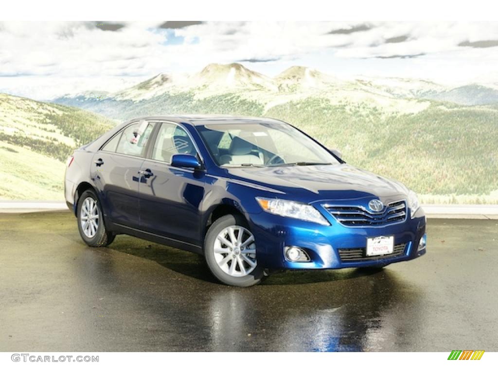 2011 Camry XLE V6 - Blue Ribbon Metallic / Ash photo #1