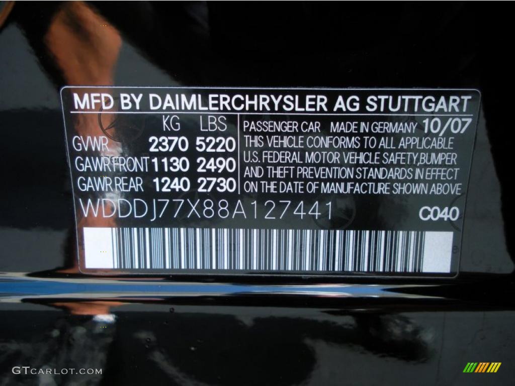 2008 CLS Color Code 040 for Black Photo #45801537