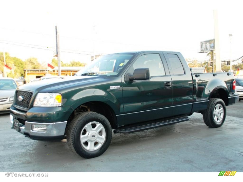 2004 F150 XLT SuperCab 4x4 - Aspen Green Metallic / Tan photo #3