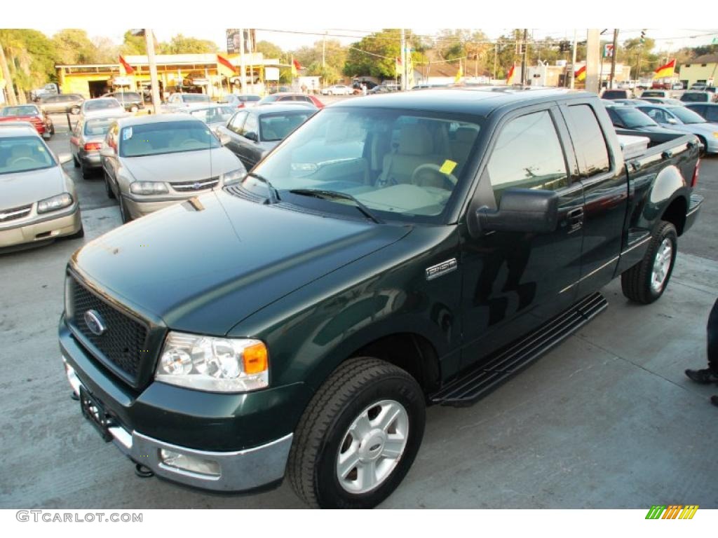 2004 F150 XLT SuperCab 4x4 - Aspen Green Metallic / Tan photo #8