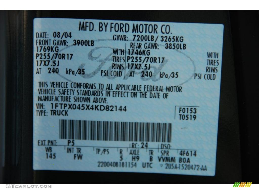 2004 F150 Color Code P5 for Aspen Green Metallic Photo #45804797