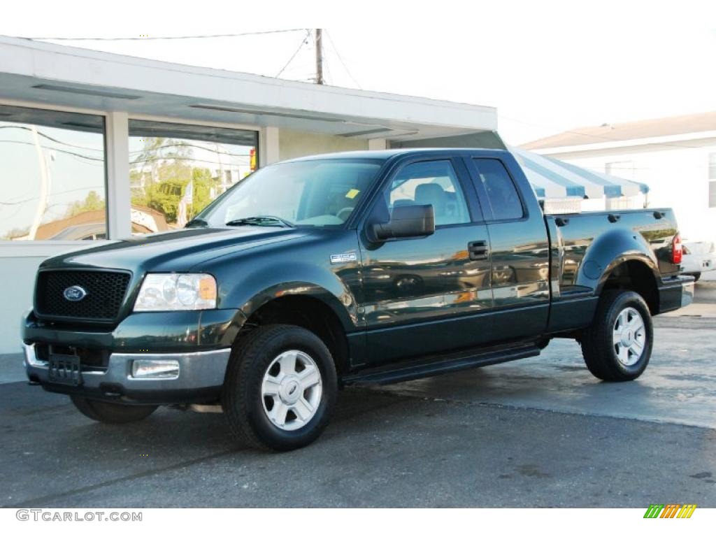 2004 F150 XLT SuperCab 4x4 - Aspen Green Metallic / Tan photo #50