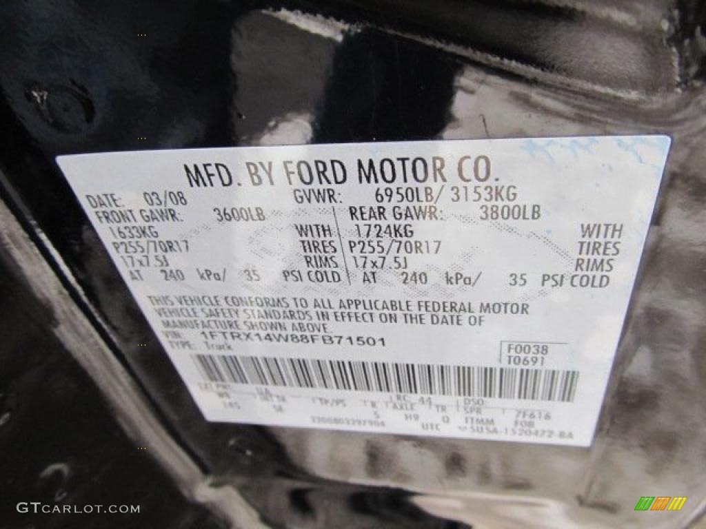2008 F150 Color Code UA for Black Photo #45813225