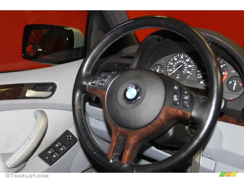 2002 BMW X5 4.4i Grey Steering Wheel Photo #45814497