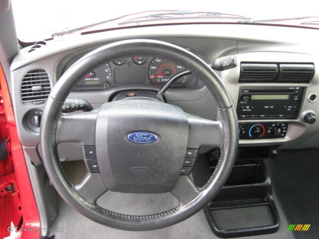 2008 Ford Ranger XLT Regular Cab Medium Dark Flint Steering Wheel Photo #45814661