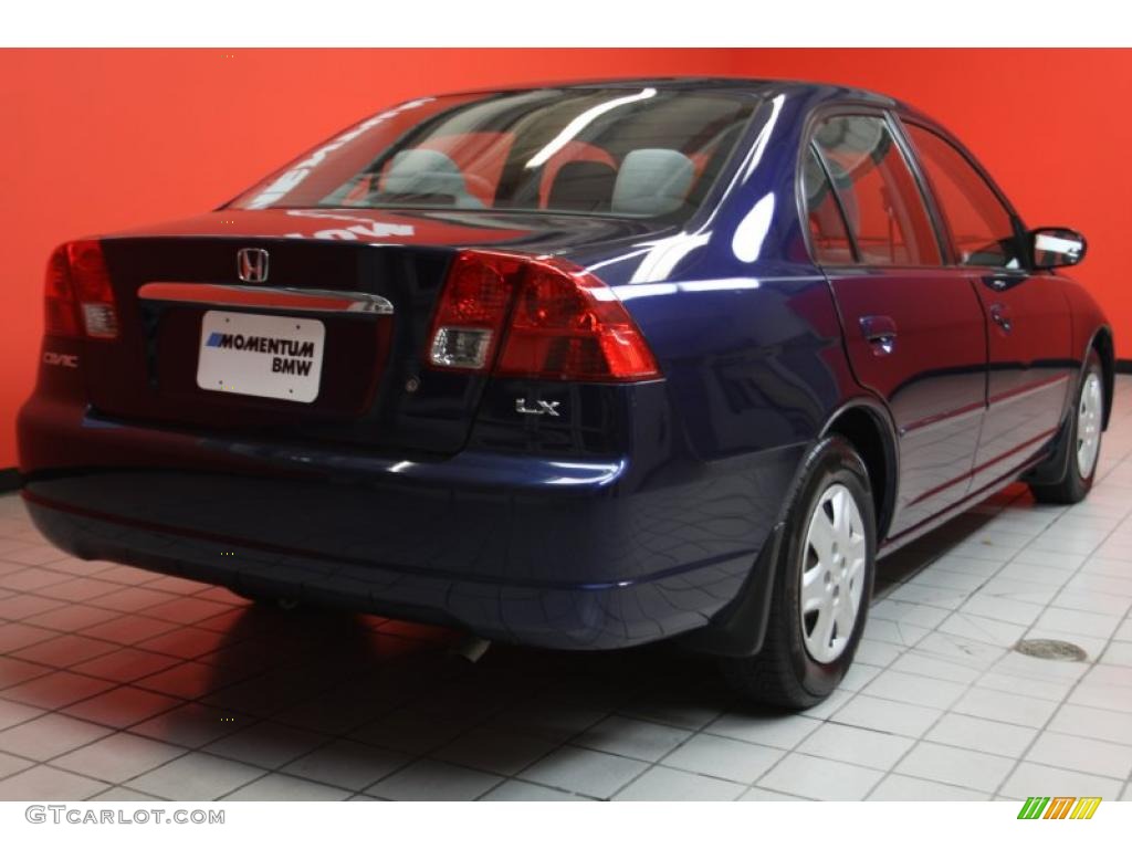 2003 Civic LX Sedan - Royal Blue / Gray photo #3