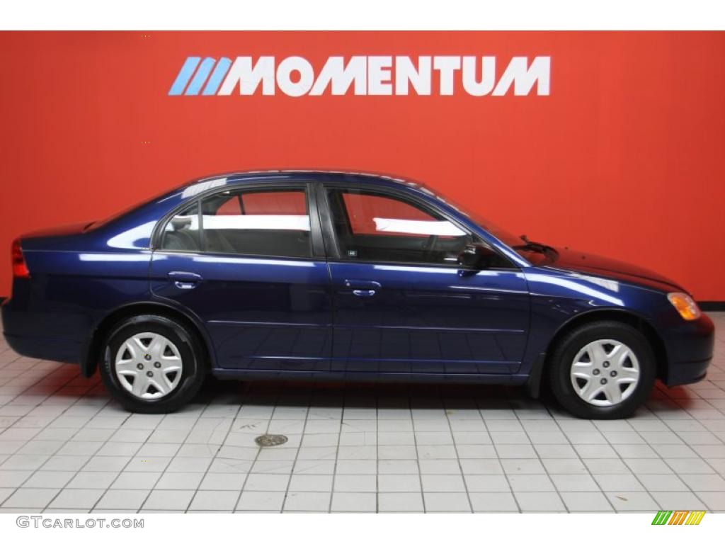 2003 Civic LX Sedan - Royal Blue / Gray photo #4