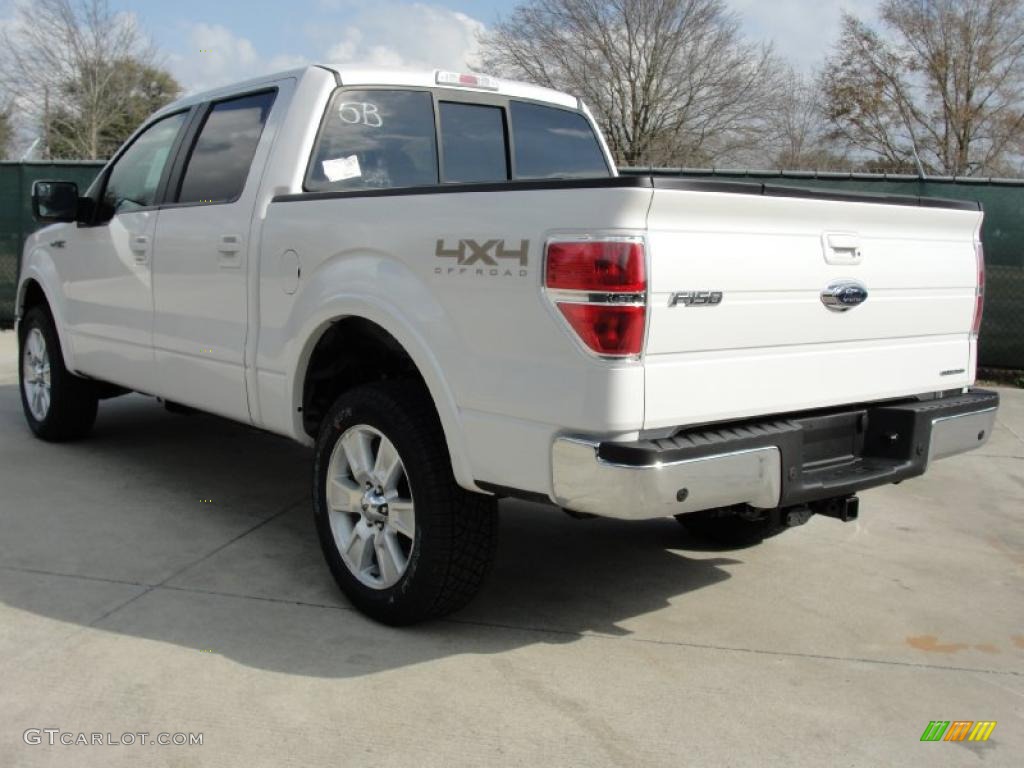 2011 F150 Lariat SuperCrew 4x4 - White Platinum Metallic Tri-Coat / Black photo #5