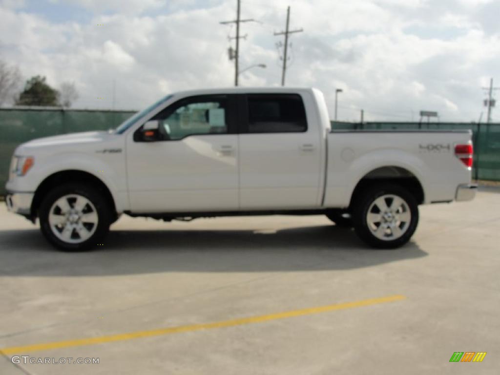 2011 F150 Lariat SuperCrew 4x4 - White Platinum Metallic Tri-Coat / Black photo #6