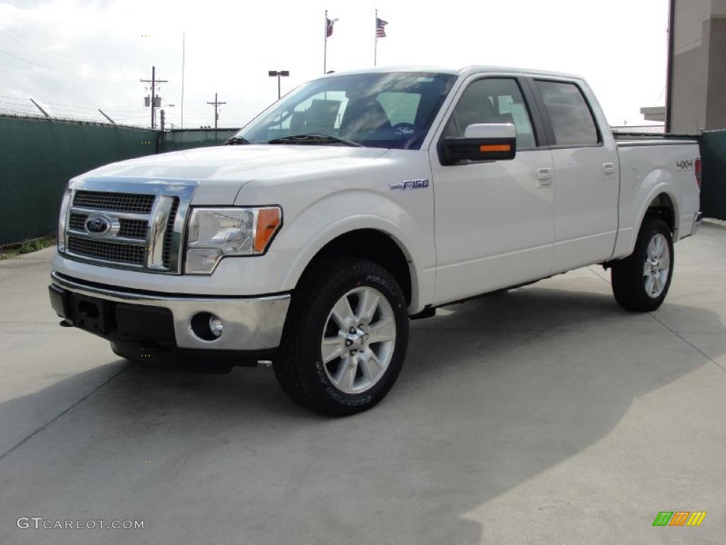 2011 F150 Lariat SuperCrew 4x4 - White Platinum Metallic Tri-Coat / Black photo #7