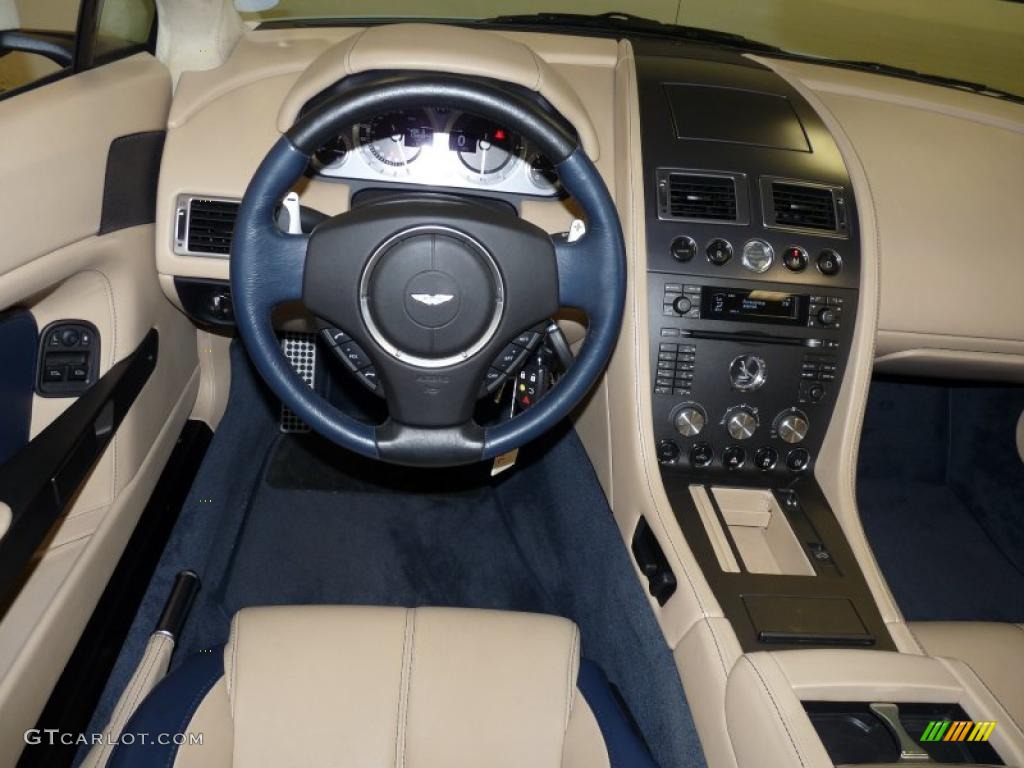 2008 Aston Martin V8 Vantage Roadster Sandstorm/Caspian Blue Dashboard Photo #45818681