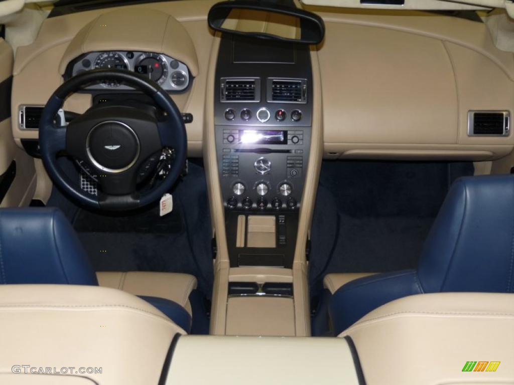 2008 Aston Martin V8 Vantage Roadster Sandstorm/Caspian Blue Dashboard Photo #45818697