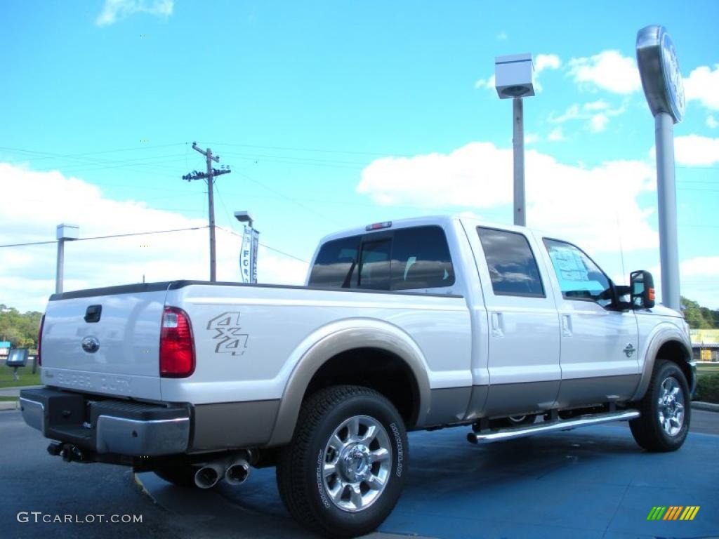 White Platinum Metallic Tri-Coat 2011 Ford F250 Super Duty Lariat Crew Cab 4x4 Exterior Photo #45821997