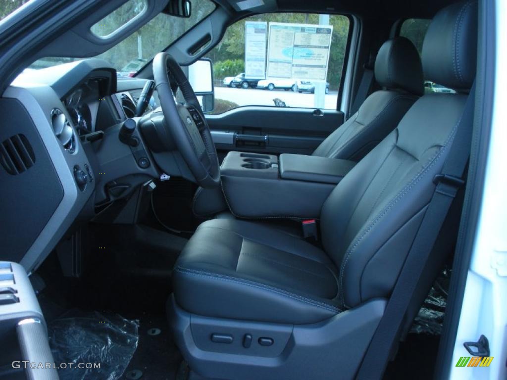 Black Two Tone Leather Interior 2011 Ford F250 Super Duty Lariat Crew Cab 4x4 Photo #45822009