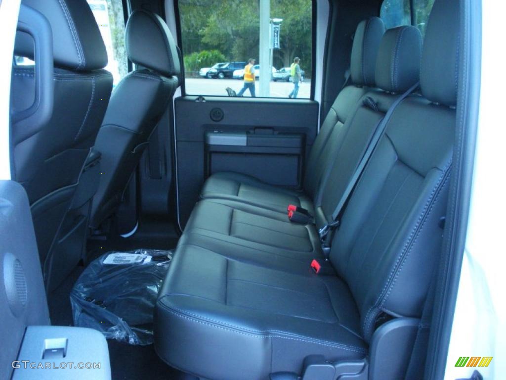 Black Two Tone Leather Interior 2011 Ford F250 Super Duty Lariat Crew Cab 4x4 Photo #45822013