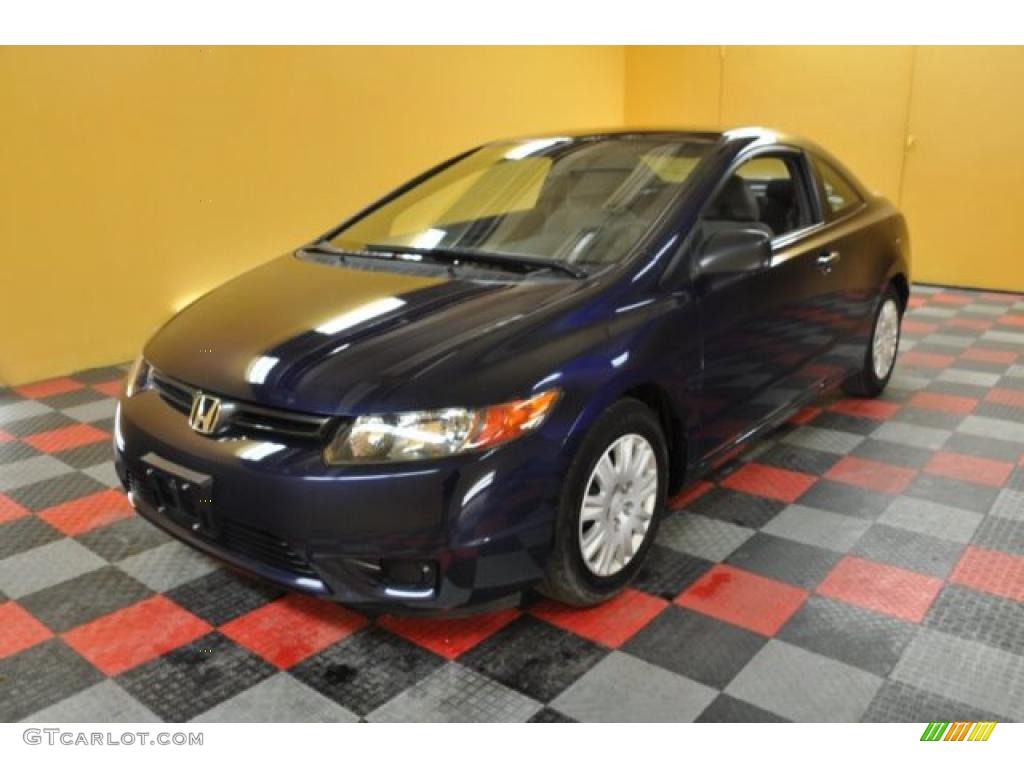 2007 Civic DX Coupe - Royal Blue Pearl / Gray photo #2