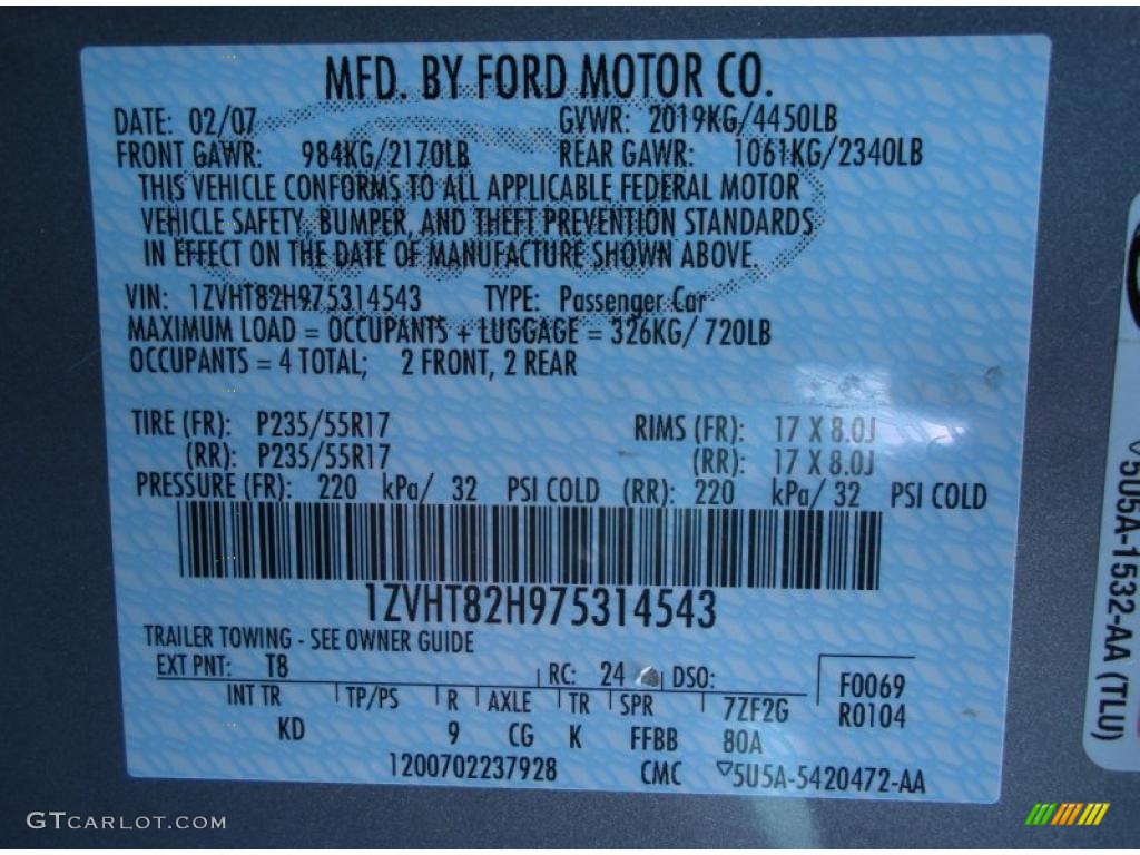 2007 Mustang GT Deluxe Coupe - Tungsten Grey Metallic / Dark Charcoal photo #25