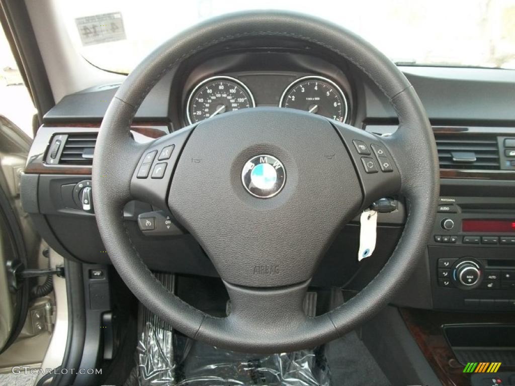 2011 BMW 3 Series 328i xDrive Sedan Saddle Brown Dakota Leather Steering Wheel Photo #45827044