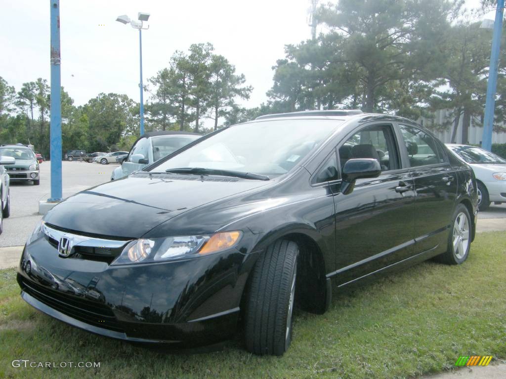2008 Civic EX Sedan - Nighthawk Black Pearl / Gray photo #1