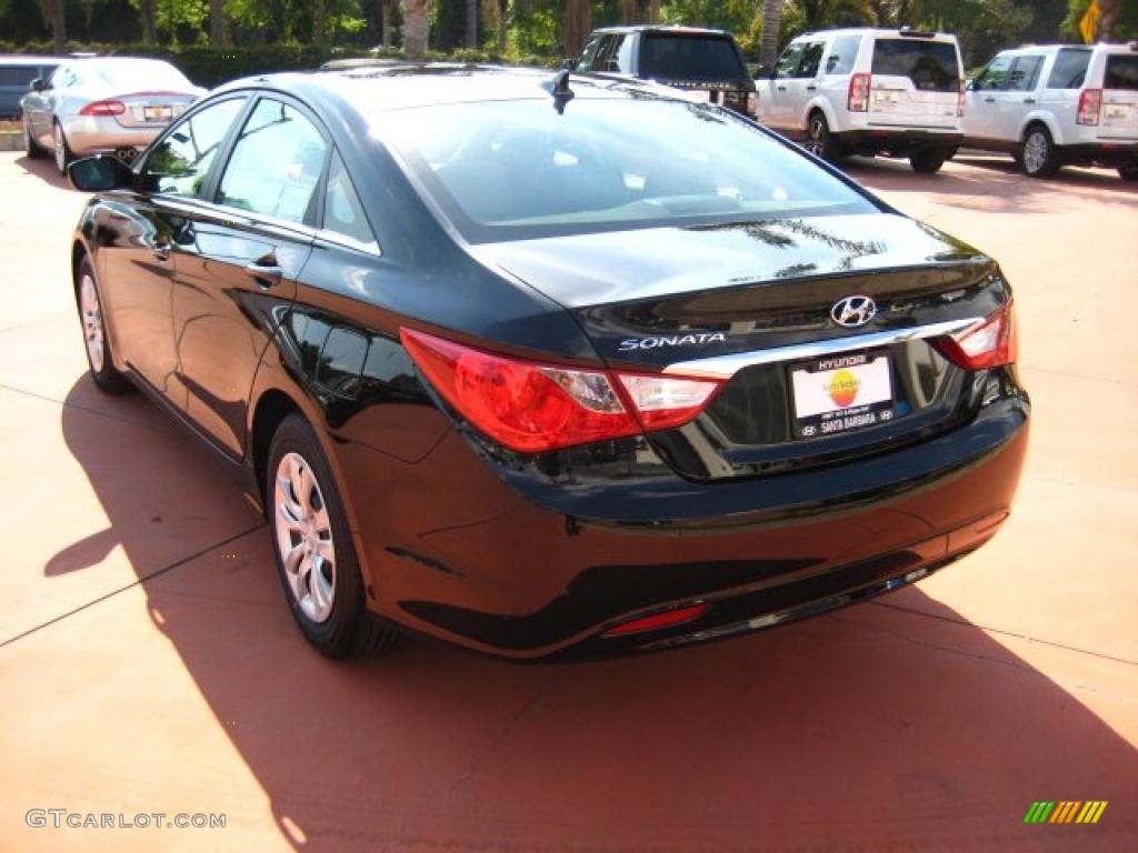 2011 Sonata GLS - Midnight Black / Gray photo #3