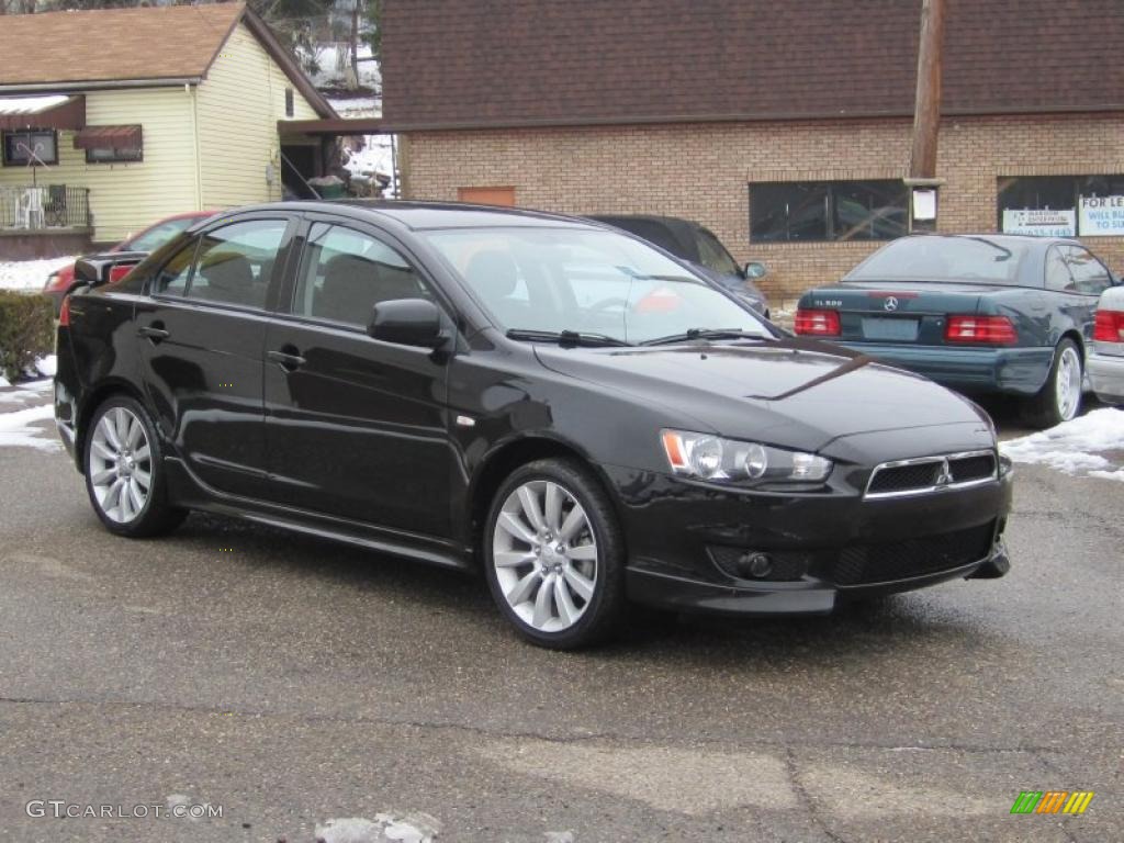 2008 Lancer GTS - Tarmac Black Pearl / Black photo #1