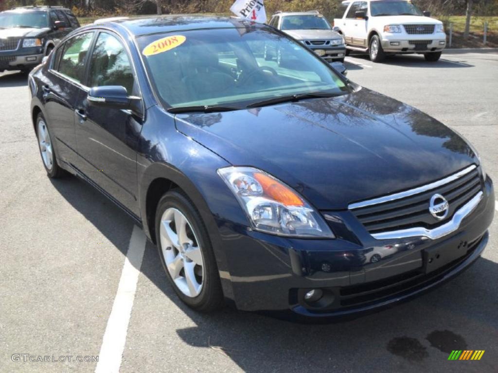 2008 Altima 3.5 SE - Majestic Blue Metallic / Blond photo #5