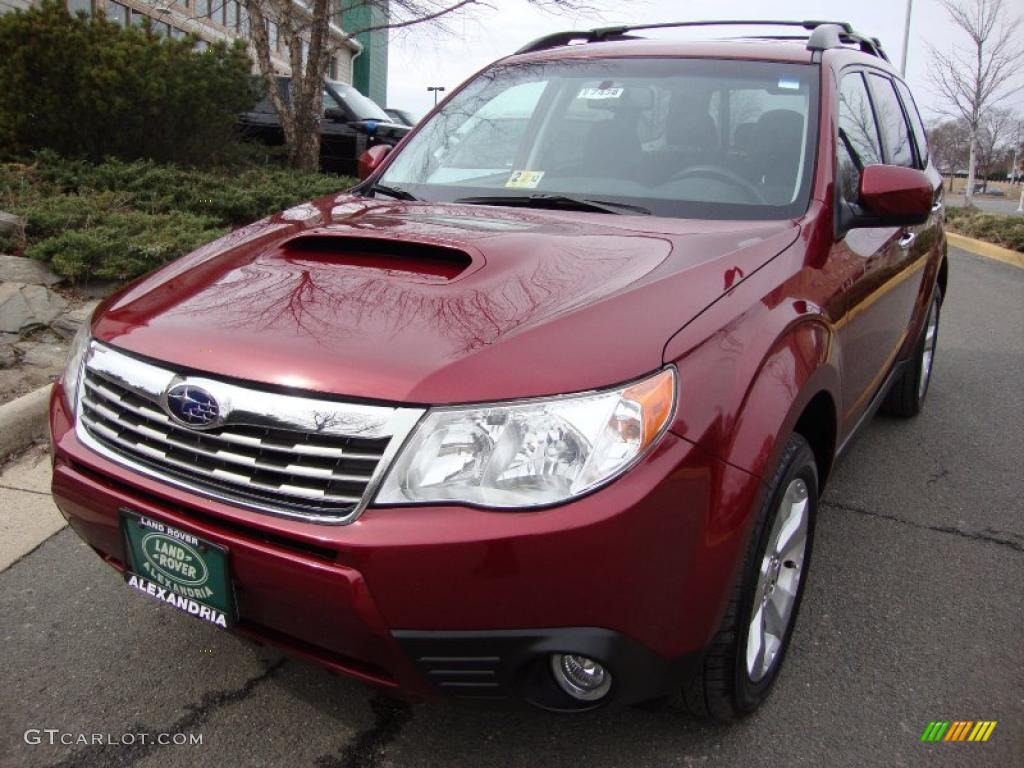 2009 Forester 2.5 XT - Camellia Red Pearl / Black photo #1