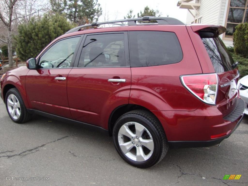 2009 Forester 2.5 XT - Camellia Red Pearl / Black photo #3