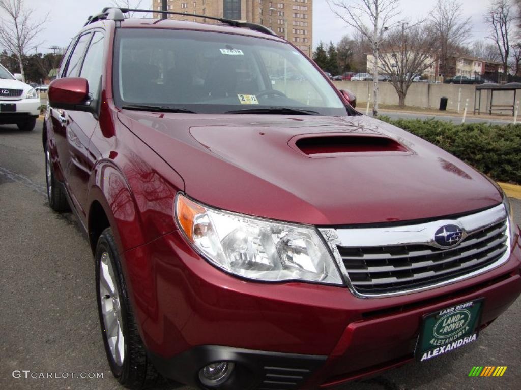2009 Forester 2.5 XT - Camellia Red Pearl / Black photo #11
