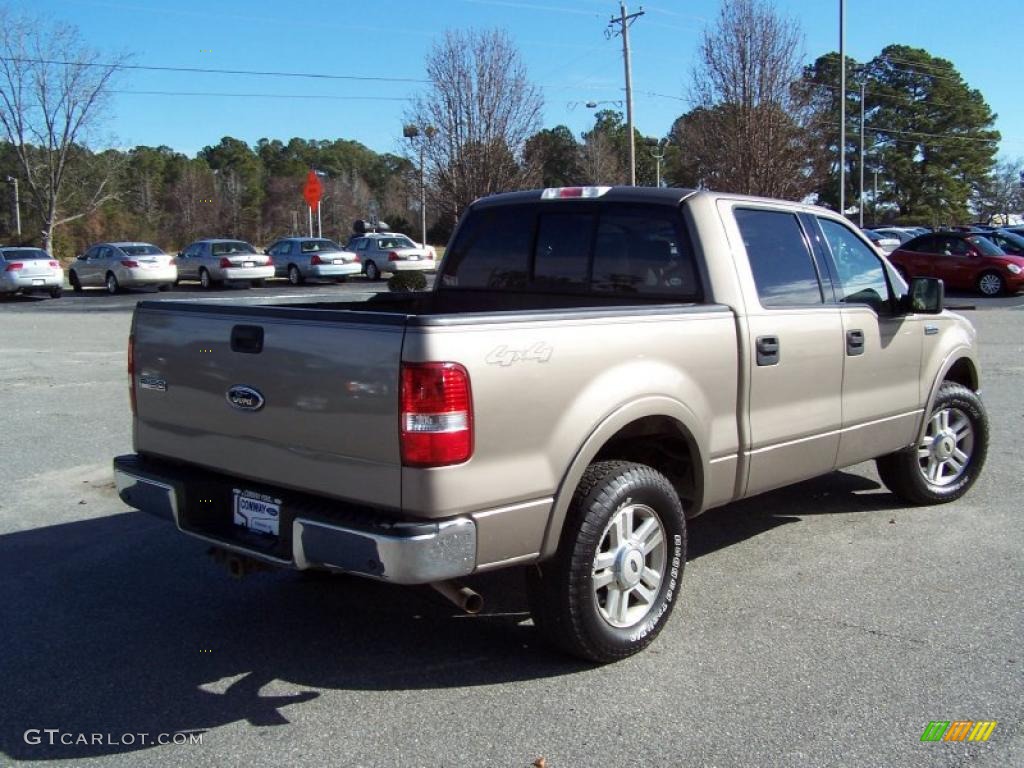 2004 F150 Lariat SuperCrew 4x4 - Arizona Beige Metallic / Tan photo #5