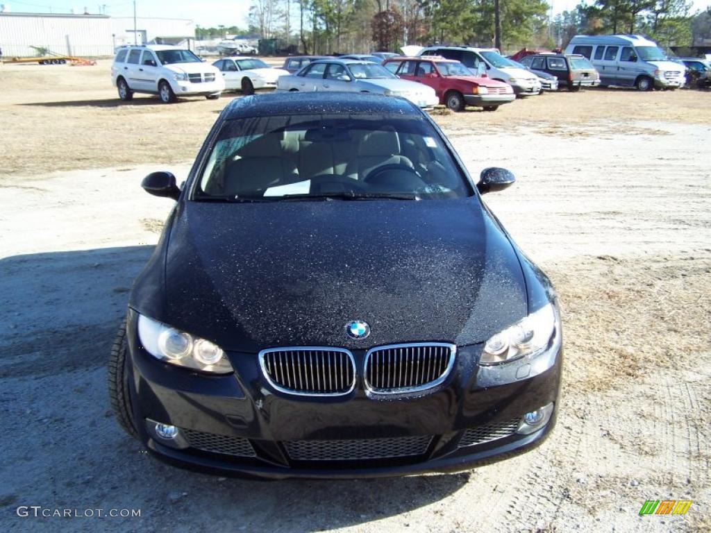 2008 3 Series 335i Coupe - Black Sapphire Metallic / Cream Beige photo #2