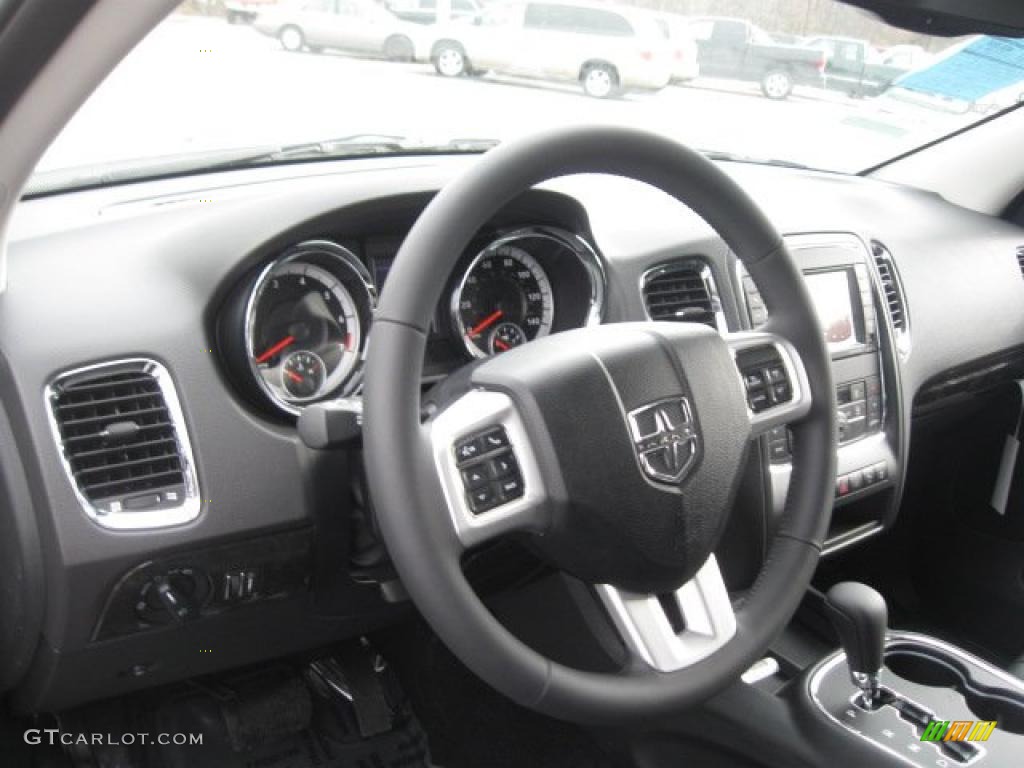 2011 Dodge Durango Crew Lux 4x4 Black Steering Wheel Photo #45843352
