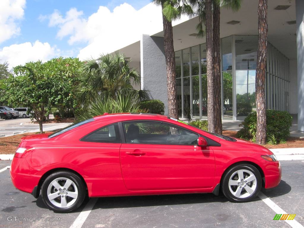 2008 Civic EX-L Coupe - Rallye Red / Black photo #2