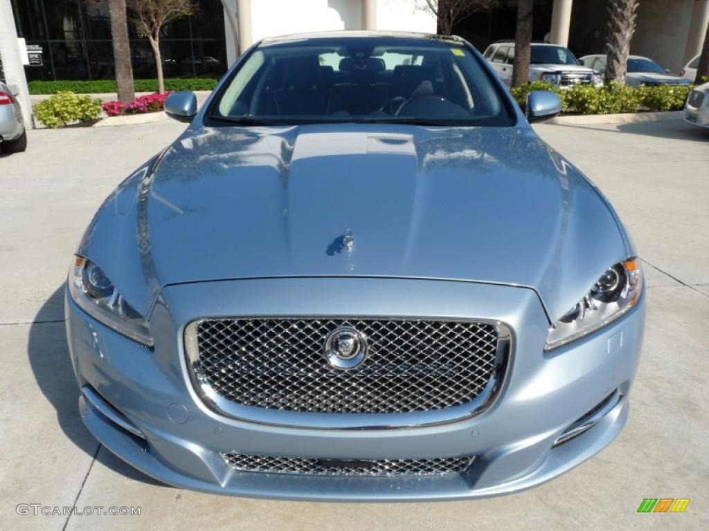 2011 XJ XJL Supercharged - Frost Blue Metallic / Navy Blue/Ivory photo #2