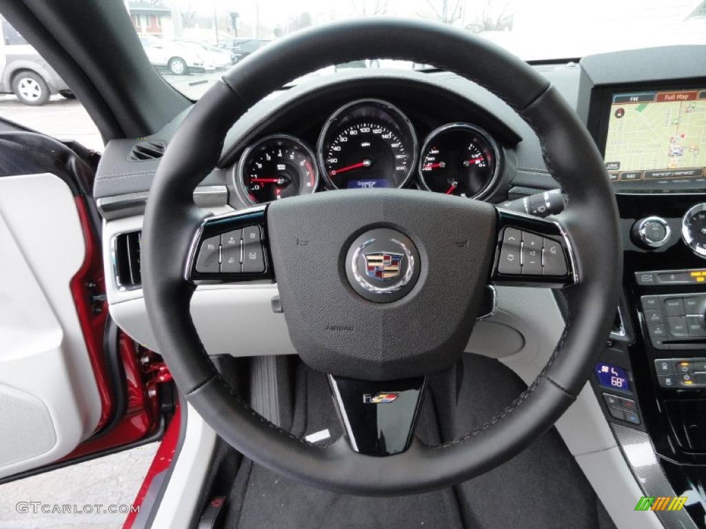 2011 Cadillac CTS -V Coupe Light Titanium/Ebony Steering Wheel Photo #45848236