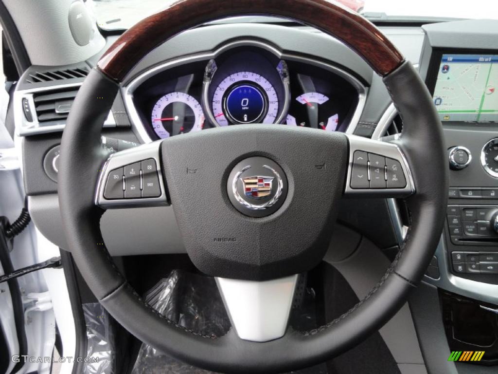 2011 Cadillac SRX 4 V6 AWD Ebony/Titanium Steering Wheel Photo #45850649