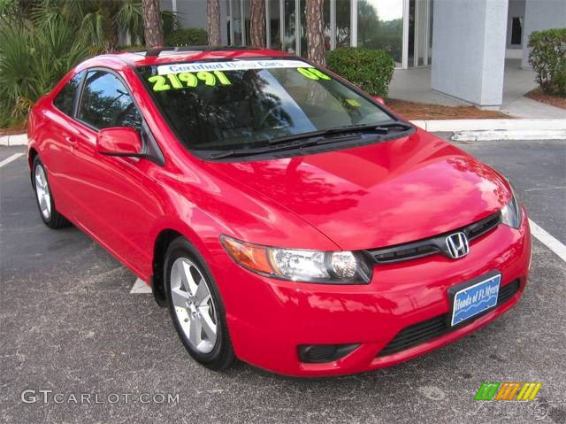 2008 Civic EX-L Coupe - Rallye Red / Black photo #16