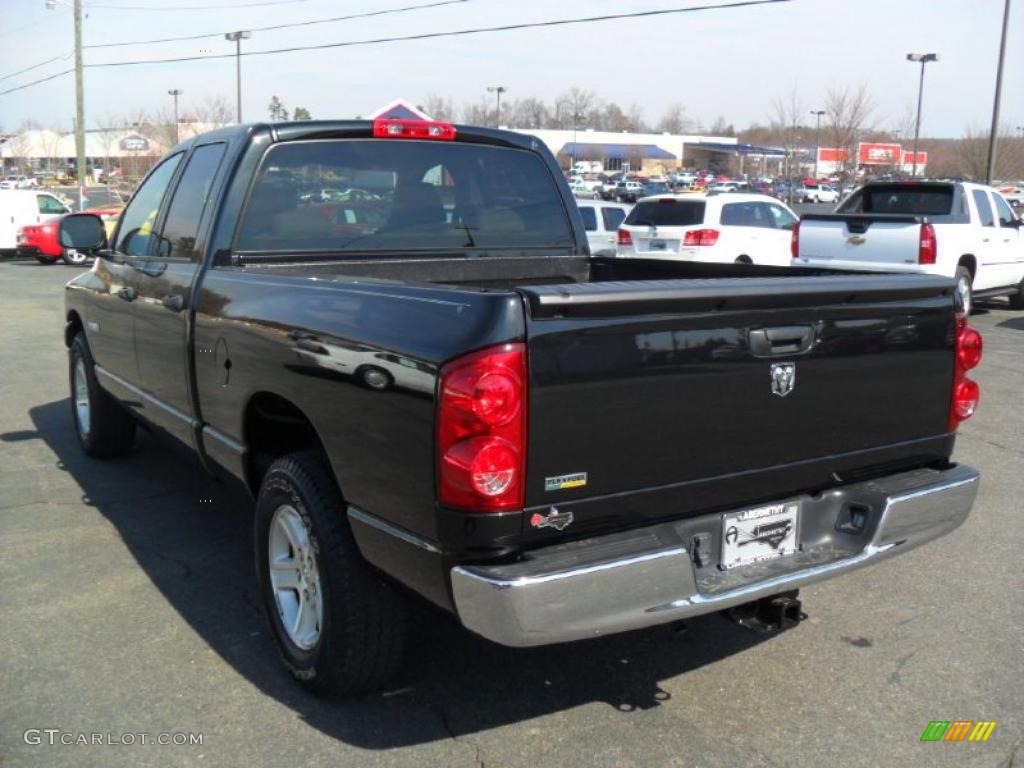 2008 Ram 1500 ST Quad Cab - Brilliant Black Crystal Pearl / Khaki photo #2