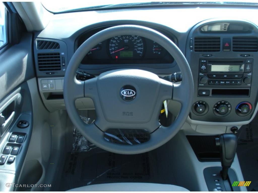 2006 Kia Spectra EX Sedan Gray Steering Wheel Photo #45854506